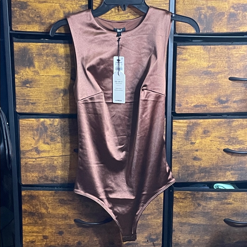 Express Brown Sleeveless Bodysuit